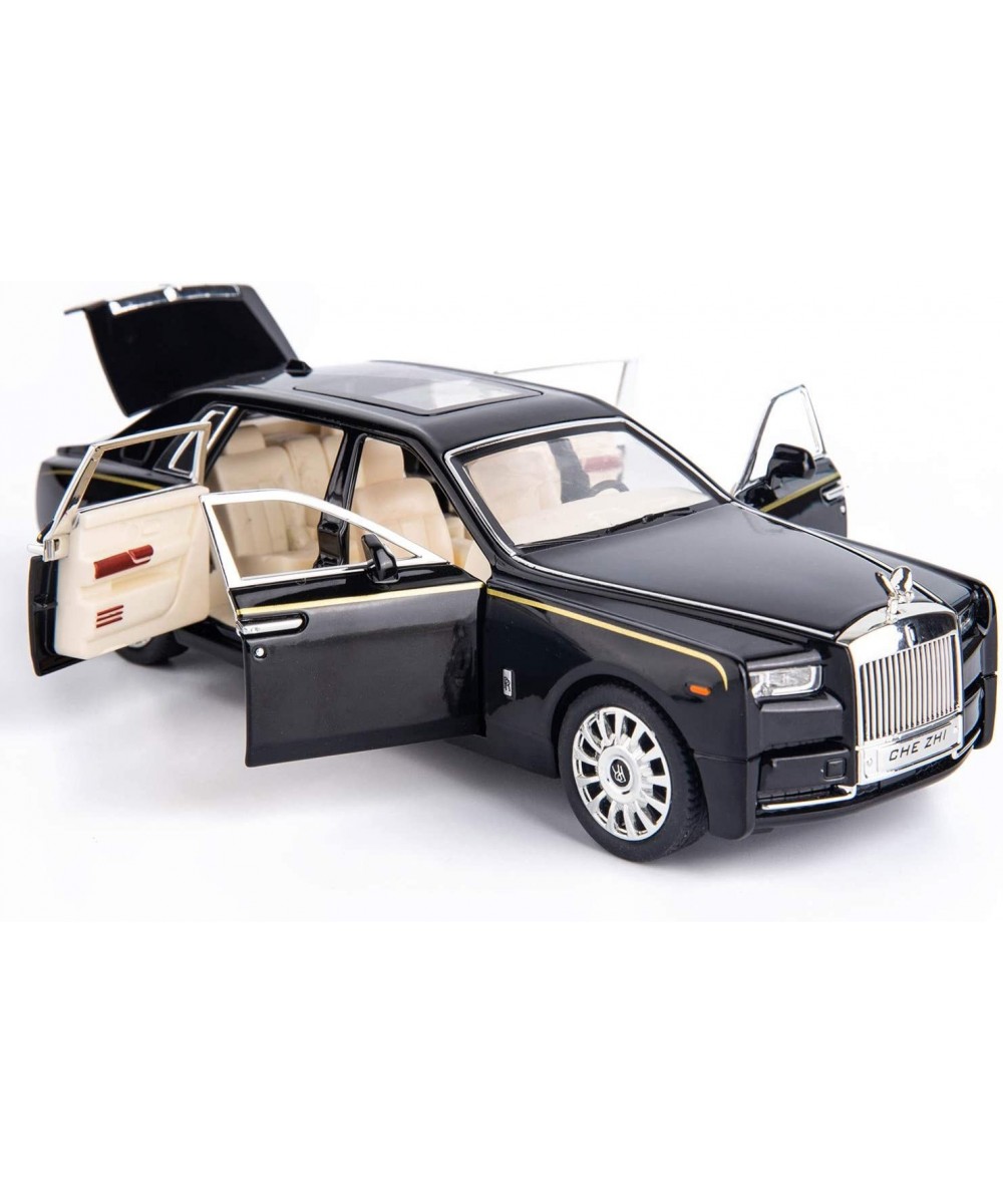 1/24 Rolls-Royce Phantom Model Car Zinc Alloy Pull Back Toy Diecast Toy Cars with Sound and Light for Kids Boy Girl Gift(Blac...