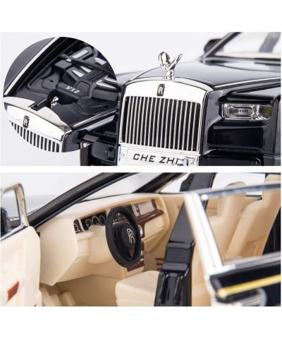 1/24 Rolls-Royce Phantom Model Car Zinc Alloy Pull Back Toy Diecast Toy Cars with Sound and Light for Kids Boy Girl Gift(Blac...