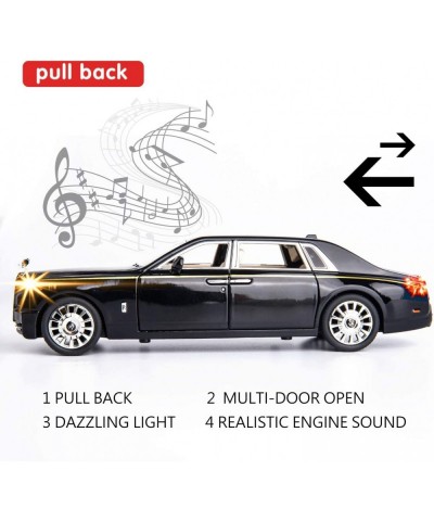 1/24 Rolls-Royce Phantom Model Car Zinc Alloy Pull Back Toy Diecast Toy Cars with Sound and Light for Kids Boy Girl Gift(Blac...