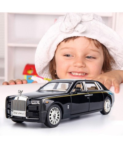 1/24 Rolls-Royce Phantom Model Car Zinc Alloy Pull Back Toy Diecast Toy Cars with Sound and Light for Kids Boy Girl Gift(Blac...