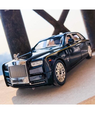 1/24 Rolls-Royce Phantom Model Car Zinc Alloy Pull Back Toy Diecast Toy Cars with Sound and Light for Kids Boy Girl Gift(Blac...