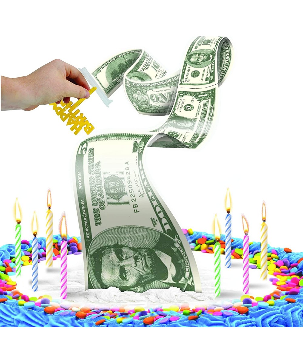 Cash Stash Cake Surprise Pull Out Money Box for Birthday Cake Holds Up To 50 Bills Happy Birthday Cake Topper Includes Cake C...