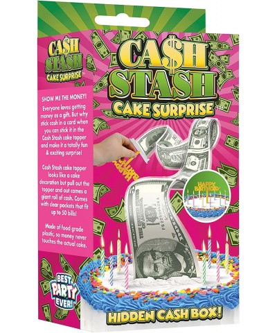 Cash Stash Cake Surprise Pull Out Money Box for Birthday Cake Holds Up To 50 Bills Happy Birthday Cake Topper Includes Cake C...