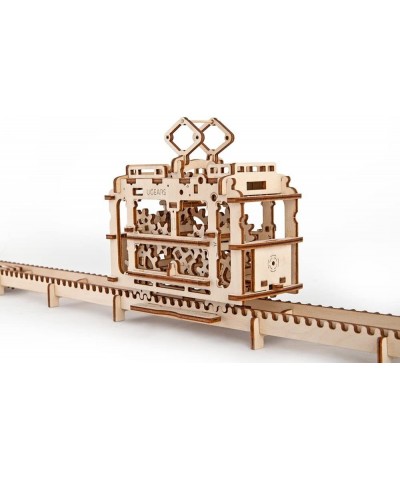 Tram with Rails - 3D Puzzle Self Propelled Mechanical Wooden Model $49.97 3-D Puzzles