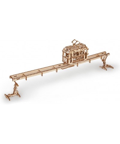 Tram with Rails - 3D Puzzle Self Propelled Mechanical Wooden Model $49.97 3-D Puzzles