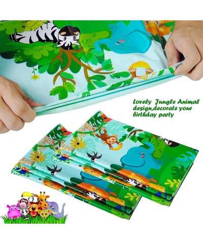 2pcs 86.6 x 51.2 inch Jungle Safari Party Table Cover Decoration Safari Animal Theme Tablecloth for Zoo Jungle Animal Birthda...