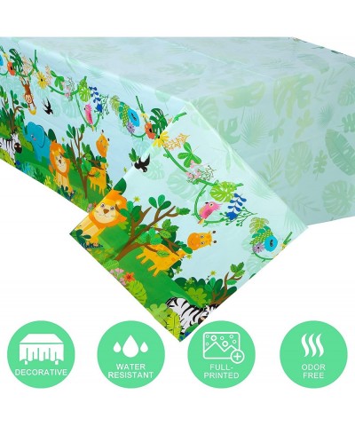 2pcs 86.6 x 51.2 inch Jungle Safari Party Table Cover Decoration Safari Animal Theme Tablecloth for Zoo Jungle Animal Birthda...