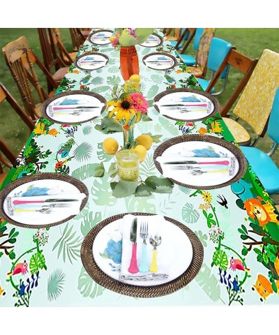 2pcs 86.6 x 51.2 inch Jungle Safari Party Table Cover Decoration Safari Animal Theme Tablecloth for Zoo Jungle Animal Birthda...