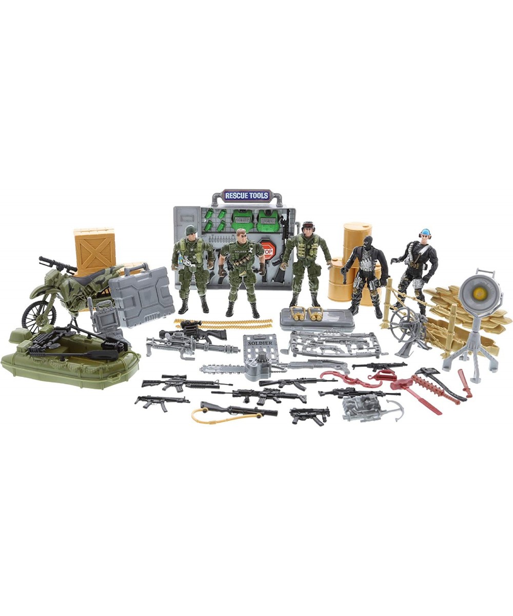 Soldier Special Forces Toys Playset - Pretend Play Armed Forces Battle Action Figures and Vehicle Playset Includes 5 Poseable...