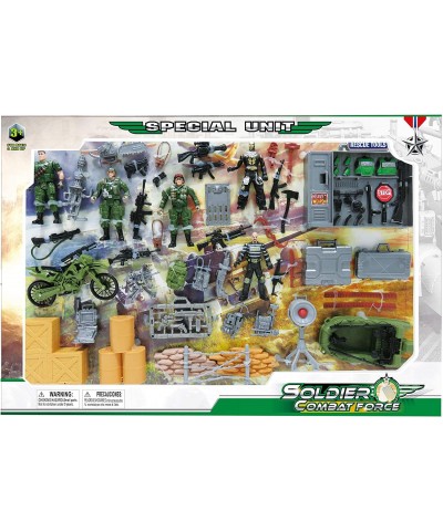 Soldier Special Forces Toys Playset - Pretend Play Armed Forces Battle Action Figures and Vehicle Playset Includes 5 Poseable...