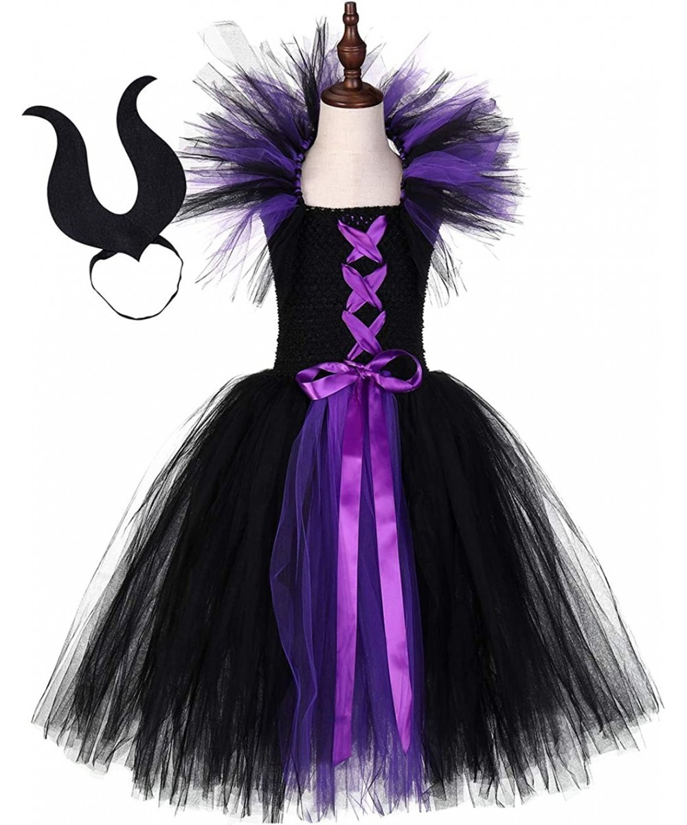 Halloween Vampire Witch Costume for Girls 1-12Y with Horns Headband $64.88 Kids' Costumes