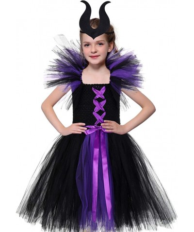 Halloween Vampire Witch Costume for Girls 1-12Y with Horns Headband $64.88 Kids' Costumes