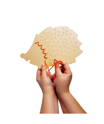 AW934 Hedgehog Wooden Threading Kits - Pack Of 4 Arts And Crafts For Kids Assorted $16.73 Kids' Drawing & Writing Boards