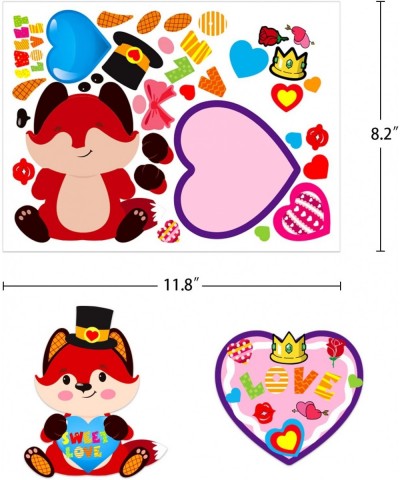 Valentine Crafts for Kids 12 Sheet Valentine's Day Stickers Craft Kits Heart Owl Bear Stickers Valentines Day Gifts for Kids ...