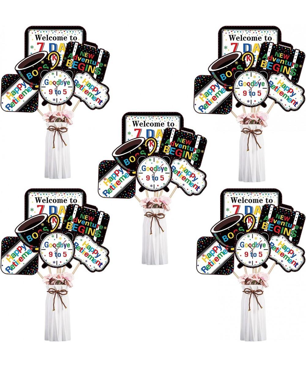 Happy Retirement Party Decoration Set Colorful Retirement Party Centerpiece Sticks Glitter Table Toppers for Happy Retirement...