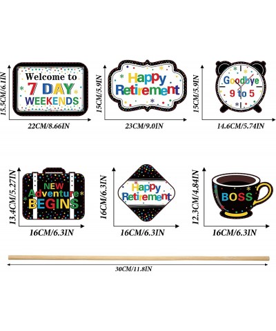 Happy Retirement Party Decoration Set Colorful Retirement Party Centerpiece Sticks Glitter Table Toppers for Happy Retirement...