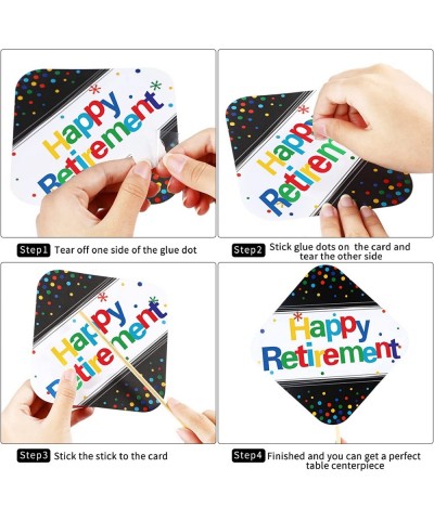 Happy Retirement Party Decoration Set Colorful Retirement Party Centerpiece Sticks Glitter Table Toppers for Happy Retirement...