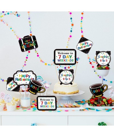 Happy Retirement Party Decoration Set Colorful Retirement Party Centerpiece Sticks Glitter Table Toppers for Happy Retirement...