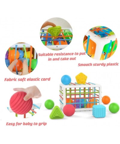 Baby Shape Sorter Toy Toddler Shape Sorting Toy Sensory Shape Bin with Colorful Elastic Bands Early Education Montessori Toys...