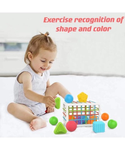 Baby Shape Sorter Toy Toddler Shape Sorting Toy Sensory Shape Bin with Colorful Elastic Bands Early Education Montessori Toys...