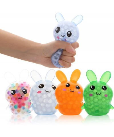 4 Pack Squishy Easter Bunny Stress Balls Toy for Kids Adults Stress Relief Fidget Balls Filled with Water Beads to Relax East...