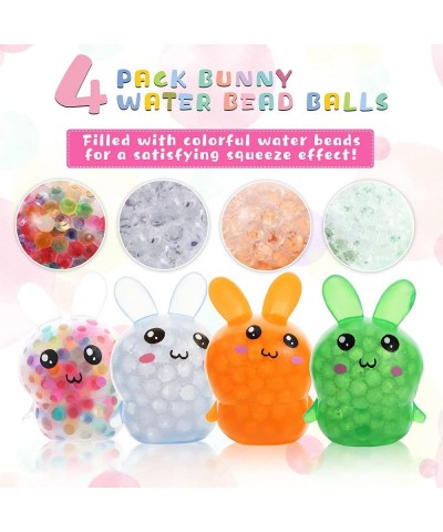 4 Pack Squishy Easter Bunny Stress Balls Toy for Kids Adults Stress Relief Fidget Balls Filled with Water Beads to Relax East...