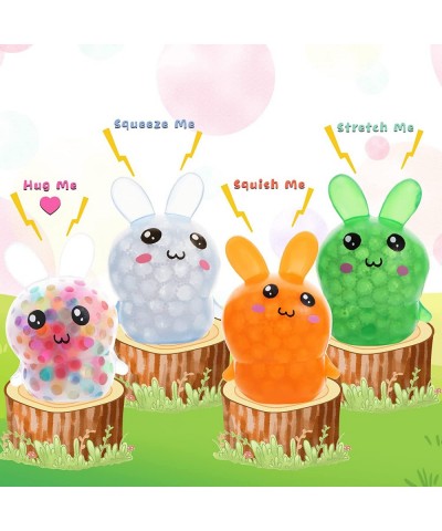 4 Pack Squishy Easter Bunny Stress Balls Toy for Kids Adults Stress Relief Fidget Balls Filled with Water Beads to Relax East...