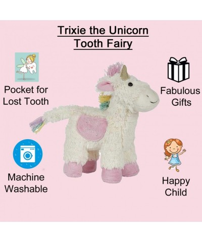 | Trixie The Unicorn Tooth Fairy Pillow Stuffed Animal Plush with Pocket | Tooth Fairy's Night Book | First Loose Tooth Gift ...