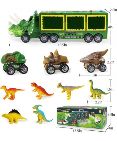 Dinosaur Toy Truck for Kids 3-7 with Flashing Lights Music and Roaring Sound 10 in 1 Dinosaur Toys for Boys and Girls 3 Pull ...