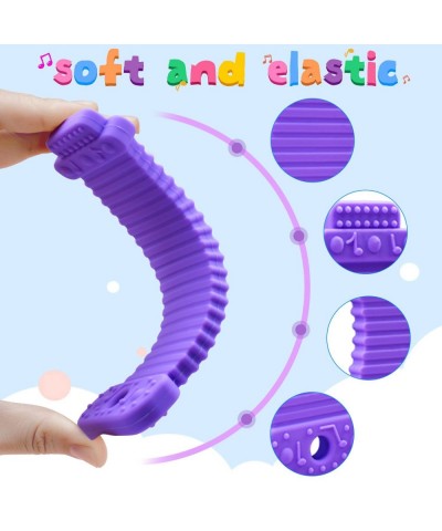 Baby Teether Toys 6 to 12 Months 5-Pack BPA Free Soft Textured Silicone and Musical Instrument Shapes with Raised Textures to...