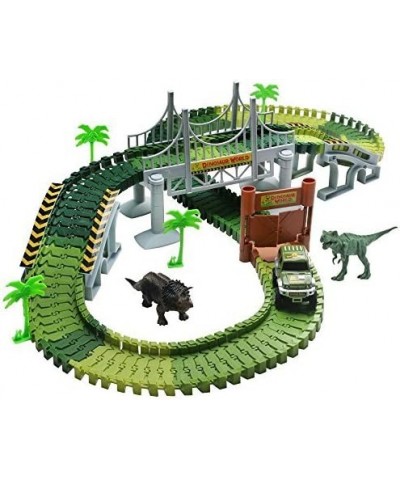 Race Track Dinosaur World Bridge Create A Road 142 Piece Toy Car & Flexible Track Playset Toy Cars 2 Dinosaurs $29.47 Slot Ca...