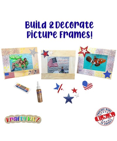 Krafty Kitz Wooden Craft Stick Kit for Kids – Picture Frame Kit Complete with Instructions Made in USA from Recycled Material...