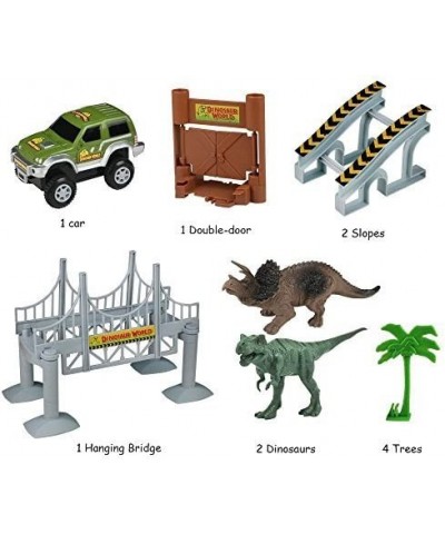 Race Track Dinosaur World Bridge Create A Road 142 Piece Toy Car & Flexible Track Playset Toy Cars 2 Dinosaurs $29.47 Slot Ca...