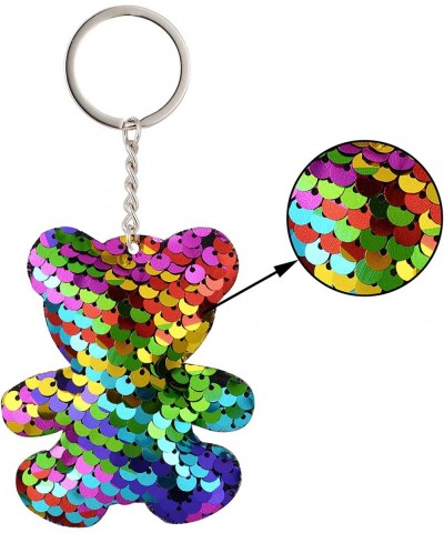 40 Pieces Sequin Keychain Hanging Key Chain with Mermaid Tail Unicorn Pony Cat Star Flamingo Cub Cactus Shape keychains for K...