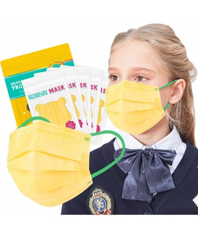 Yellow Kids Disposable Face Mask for Boys Girls 50 Pcs Soft Breathable Kids Masks for School $18.69 Kids' Dress-Up Accessories