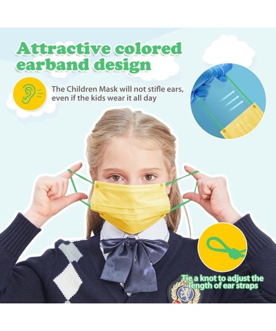 Yellow Kids Disposable Face Mask for Boys Girls 50 Pcs Soft Breathable Kids Masks for School $18.69 Kids' Dress-Up Accessories