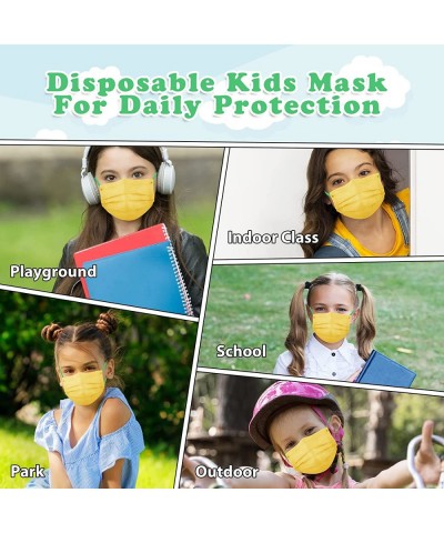 Yellow Kids Disposable Face Mask for Boys Girls 50 Pcs Soft Breathable Kids Masks for School $18.69 Kids' Dress-Up Accessories