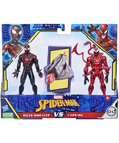 Marvel Miles Morales Vs Carnage Battle Packs 6-Inch-Scale and Carnage Figure 2-Pack Toys for Kids Ages 4 and Up $42.32 Action...