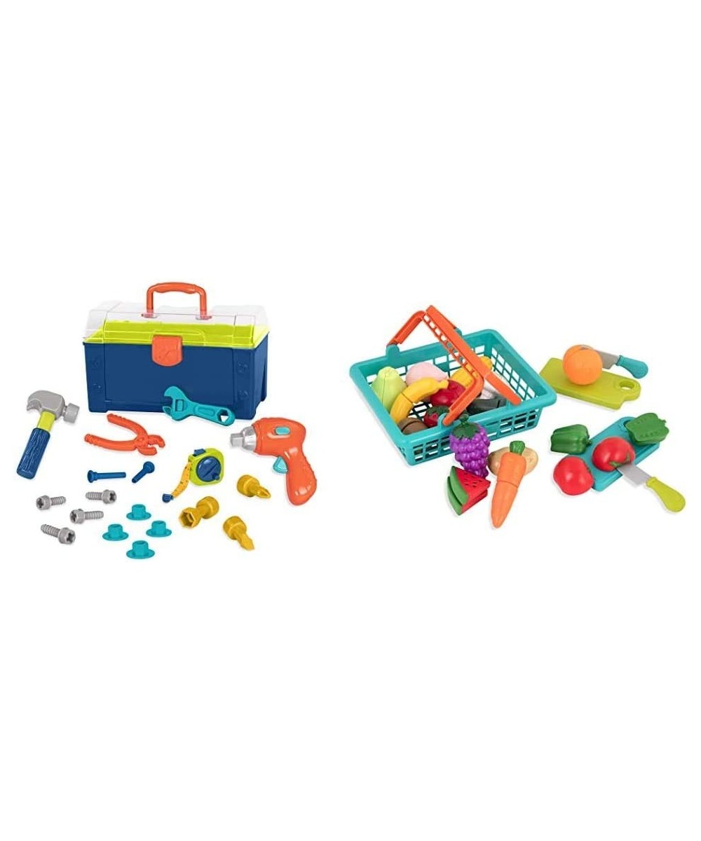 – Busy Builder Tool Box – Durable Kids Tool Set – Pretend Play Construction Tool Kit for Kids 3 Years+ (20-Pcs) & Farmers Mar...