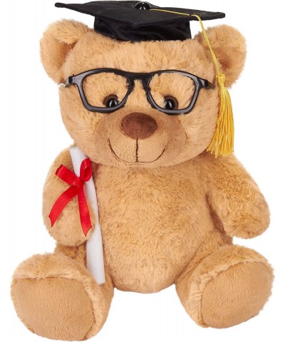 Teddy Bear Stuffed Plush Animal with Glasses Diploma and Square Academic Cap - Cuddly Toy for Graduation High School or Unive...