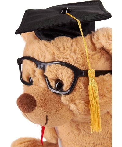 Teddy Bear Stuffed Plush Animal with Glasses Diploma and Square Academic Cap - Cuddly Toy for Graduation High School or Unive...