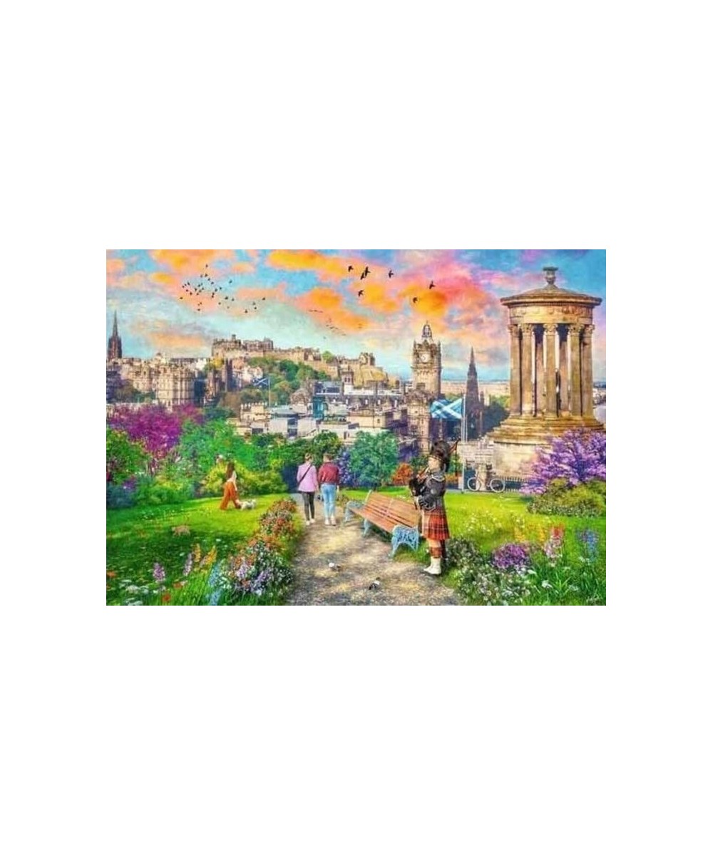 Edinburgh Romance 1000 Piece Jigsaw Puzzle for Adults and Kids Age 12 Years Up - Scotland UK $58.99 Jigsaw Puzzles