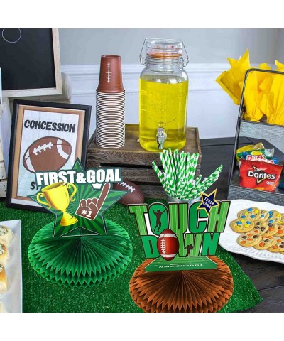 Super Bowl 14 Pieces Football Party Decorations Football Honeycomb Table Centerpiece Football Table Decorations Football Part...