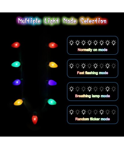 Light Up Necklace Flashing Glow in The Dark LED Light Bulbs for Kids Adults Ugly Christmas Xmas Birthday Wedding Halloween Ra...