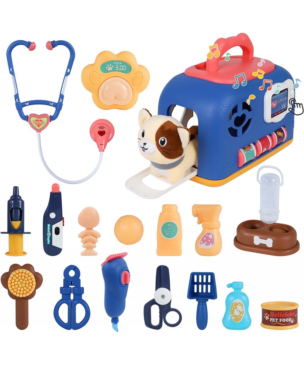 Pet Care Play Set Doctor Kit for Kids 20 Pcs Doctor Medical Pretend Veterinarian kit for Kids Cat Grooming Toys for 3 4 5 6 Y...