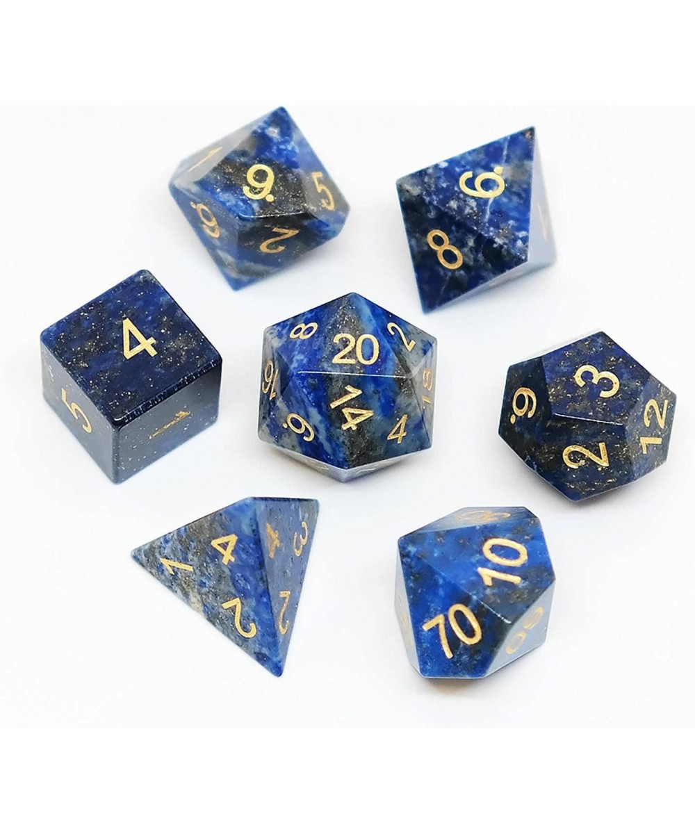 NC Lapis Lazuli Natural Gem Dice 7 Pieces D&D Gem Dice Set DND Polyhedarl Dice Set Can Be Sold Separately More Choices Free D...