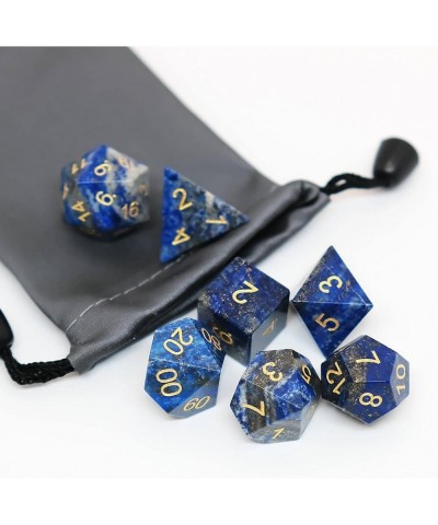 NC Lapis Lazuli Natural Gem Dice 7 Pieces D&D Gem Dice Set DND Polyhedarl Dice Set Can Be Sold Separately More Choices Free D...