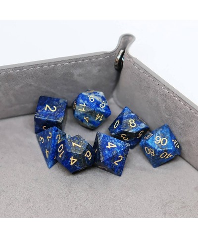 NC Lapis Lazuli Natural Gem Dice 7 Pieces D&D Gem Dice Set DND Polyhedarl Dice Set Can Be Sold Separately More Choices Free D...