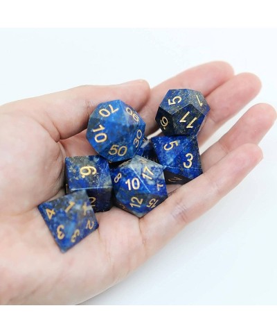 NC Lapis Lazuli Natural Gem Dice 7 Pieces D&D Gem Dice Set DND Polyhedarl Dice Set Can Be Sold Separately More Choices Free D...