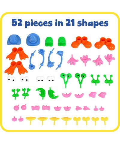 Dough Character Accessories - Set of 52 - 23 Different Shapes - Dough Toys for Kids - Decorate Dough Creations - Create Anima...